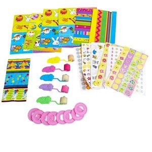 Vintage Dudleys Easter Decorating Lot Roller Bunnies Stickers Wrap Stands Rings